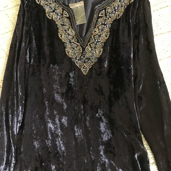 Soft Surroundings blue velvet tunic - Picture 8 of 16
